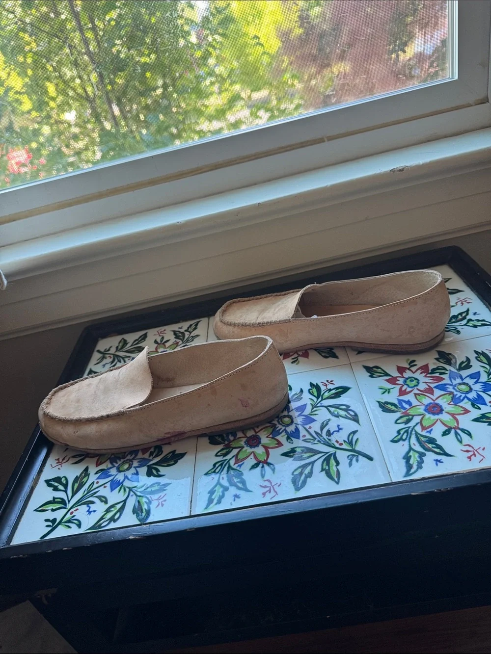 Taka Men's Suede Slip-On Loafers in Beige